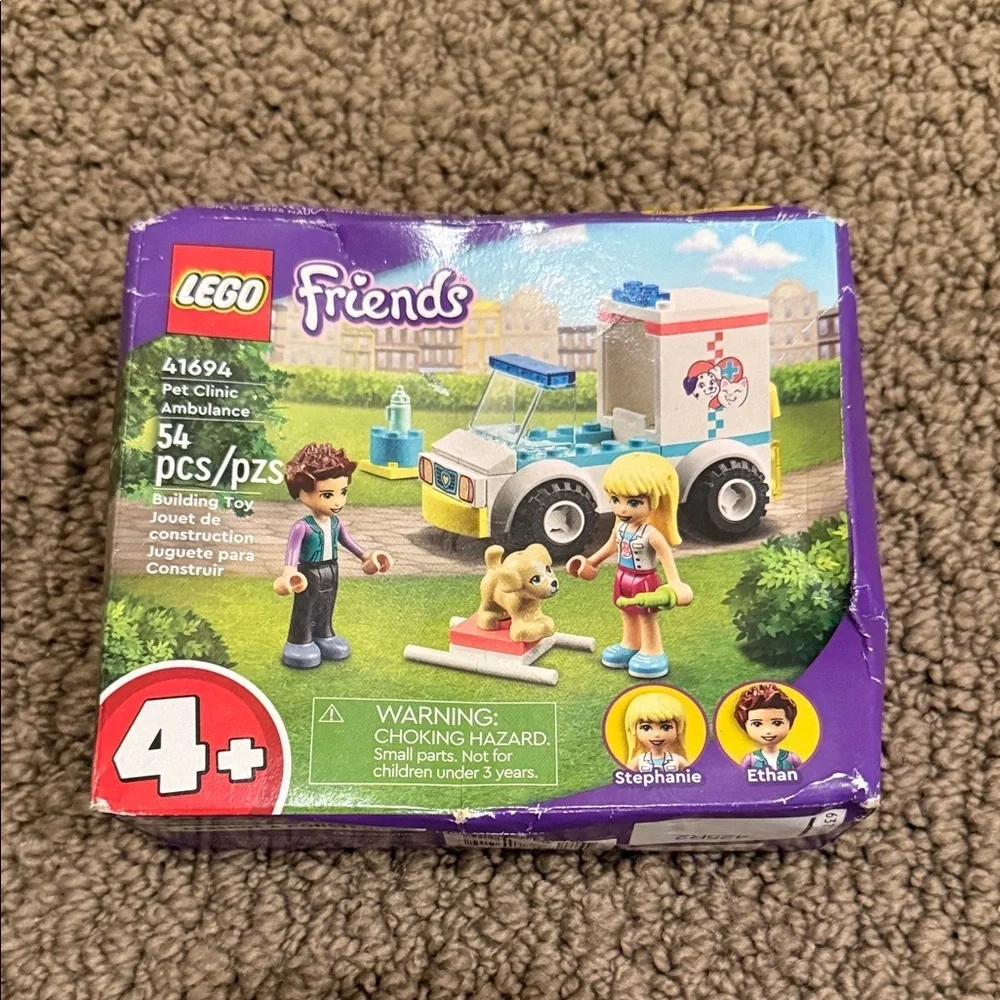 Lego friends pet clinic ambulance set 41694 new in sealed package 54 pieces rare
